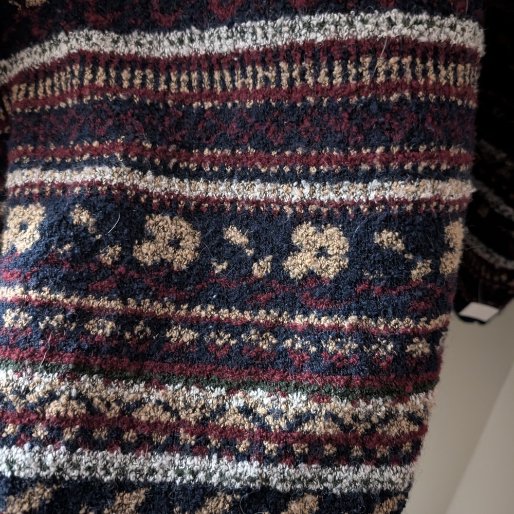 Lena Collection Burgundy and Navy Cardigan - Picture 4 of 5